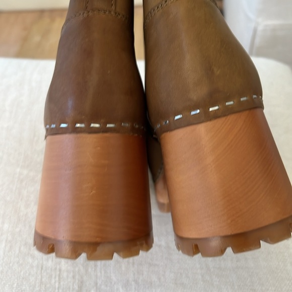 Swedish Hasbeens pull on Plain Boot Clog Boot Tabacco Taupe Color🌈❤️ - Picture 7 of 10